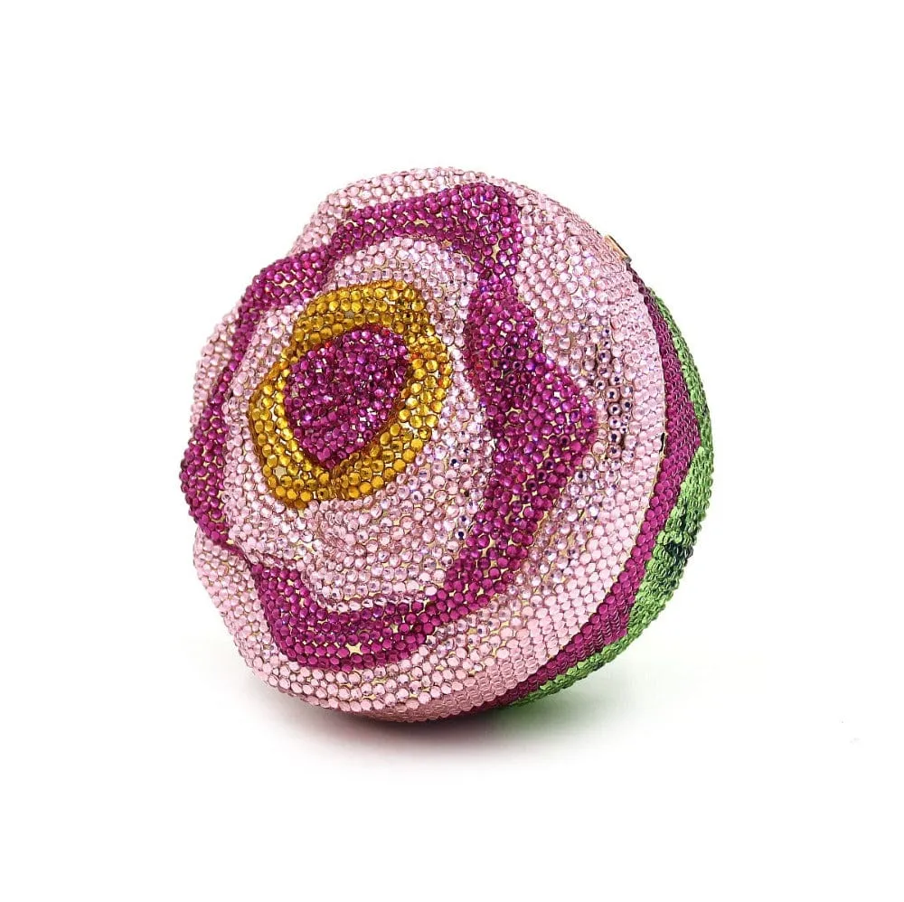 Cake Shape Colorful Crystals Clutch