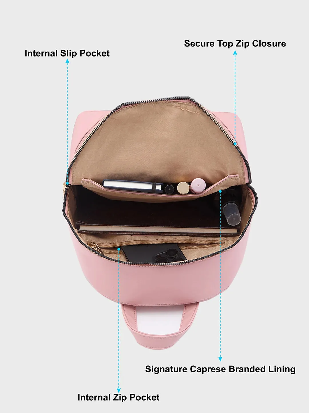 Caprese Rabina Fashion Backpack Medium Pink