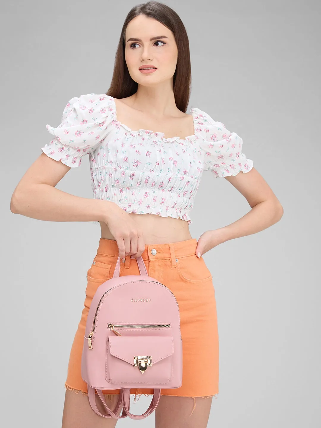 Caprese Rabina Fashion Backpack Medium Pink