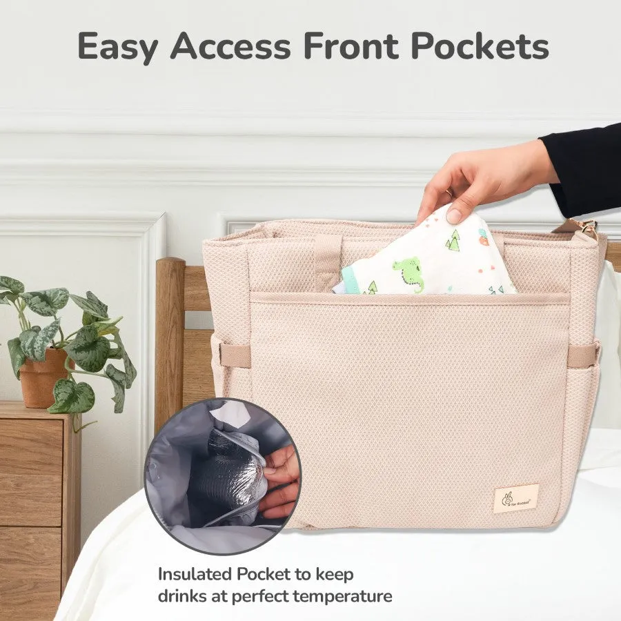 Caramello Tote Multi Purpose Diaper Bag With Spacious Storage