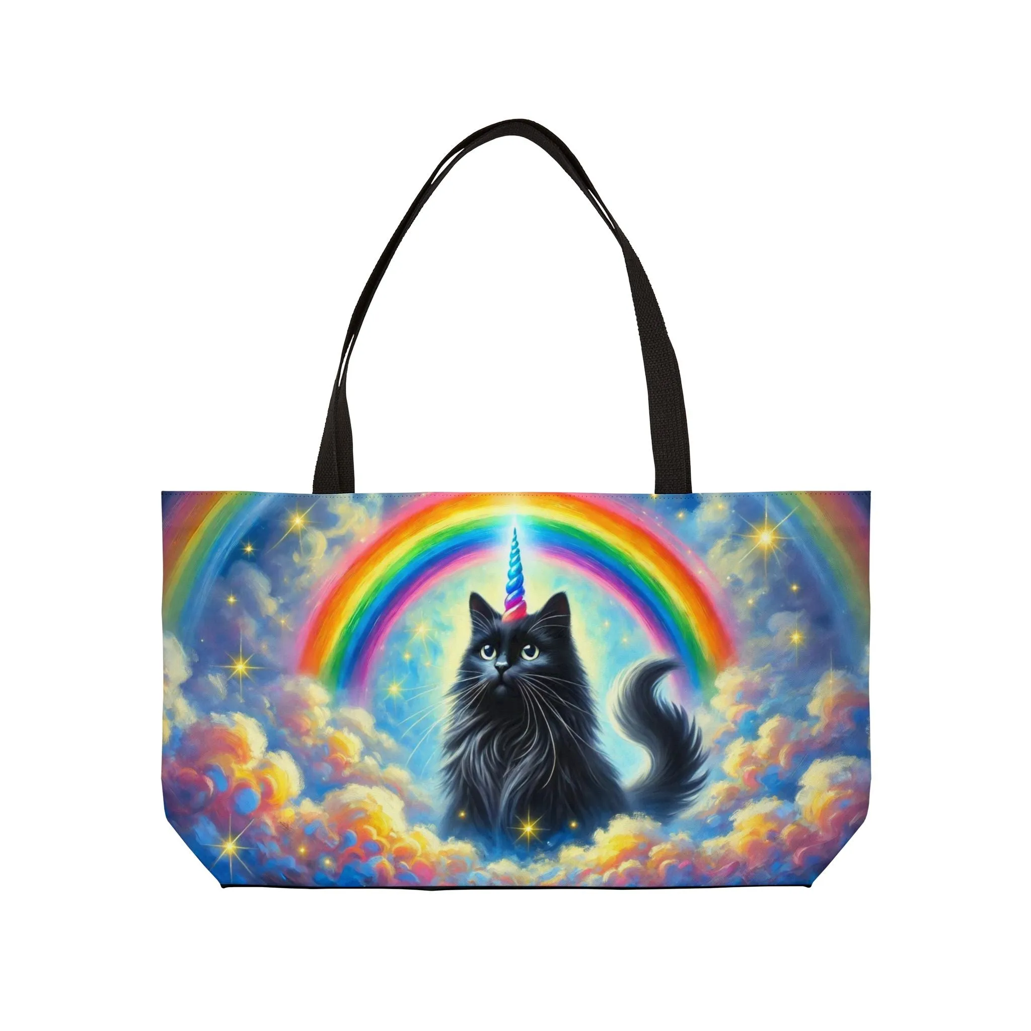 Caticorn in the Clouds - Cat Unicorn Rainbow - Weekender Tote Bag