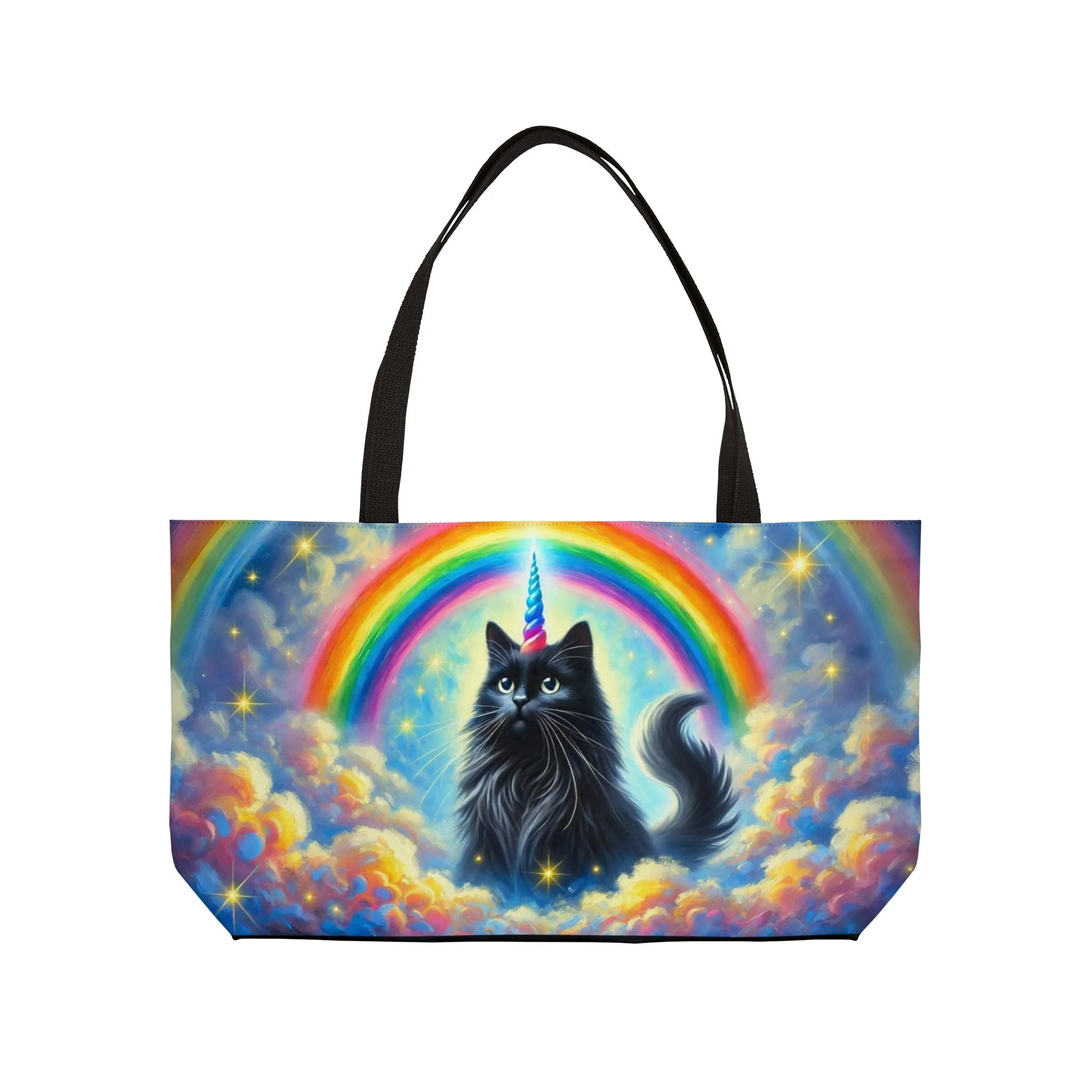 Caticorn in the Clouds - Cat Unicorn Rainbow - Weekender Tote Bag