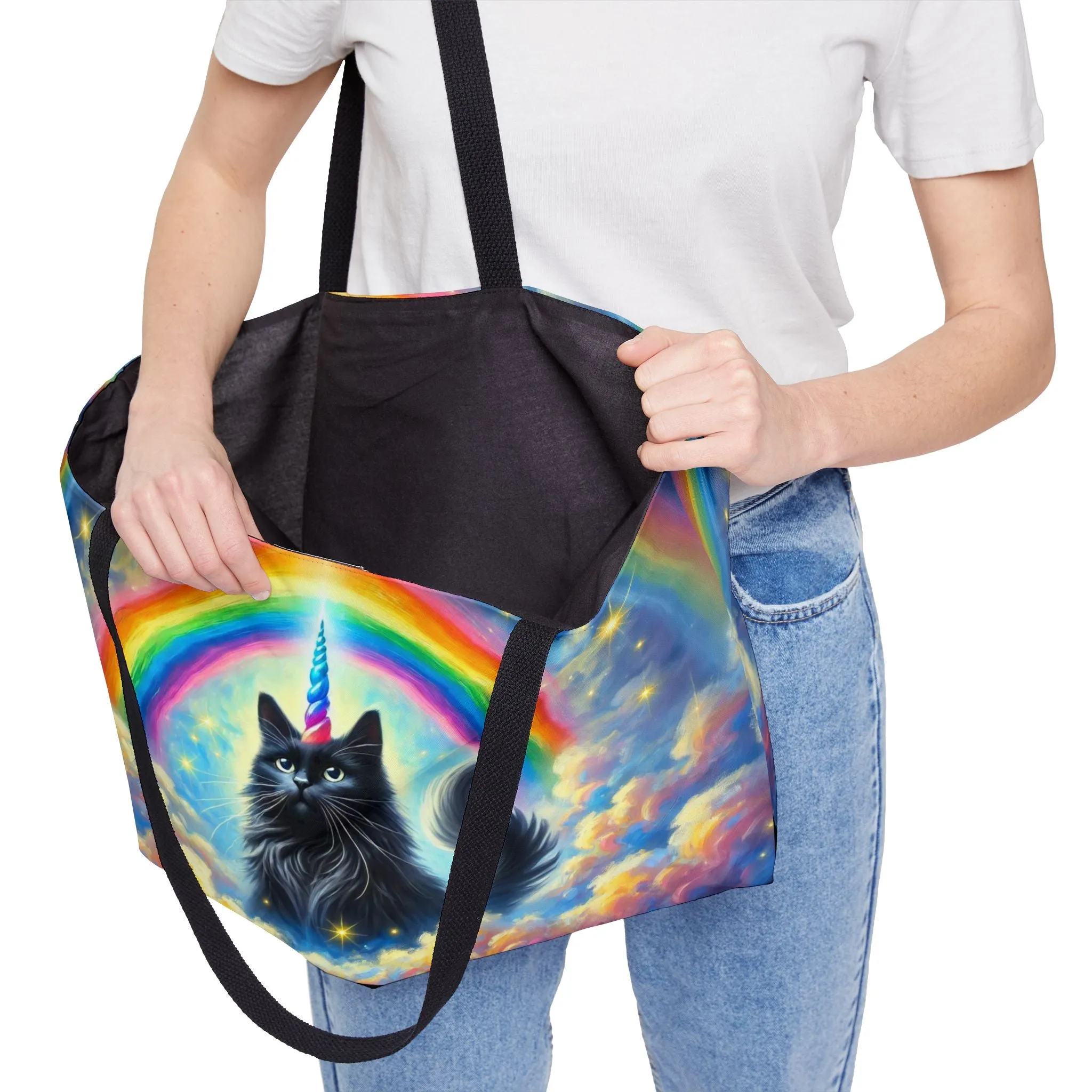 Caticorn in the Clouds - Cat Unicorn Rainbow - Weekender Tote Bag