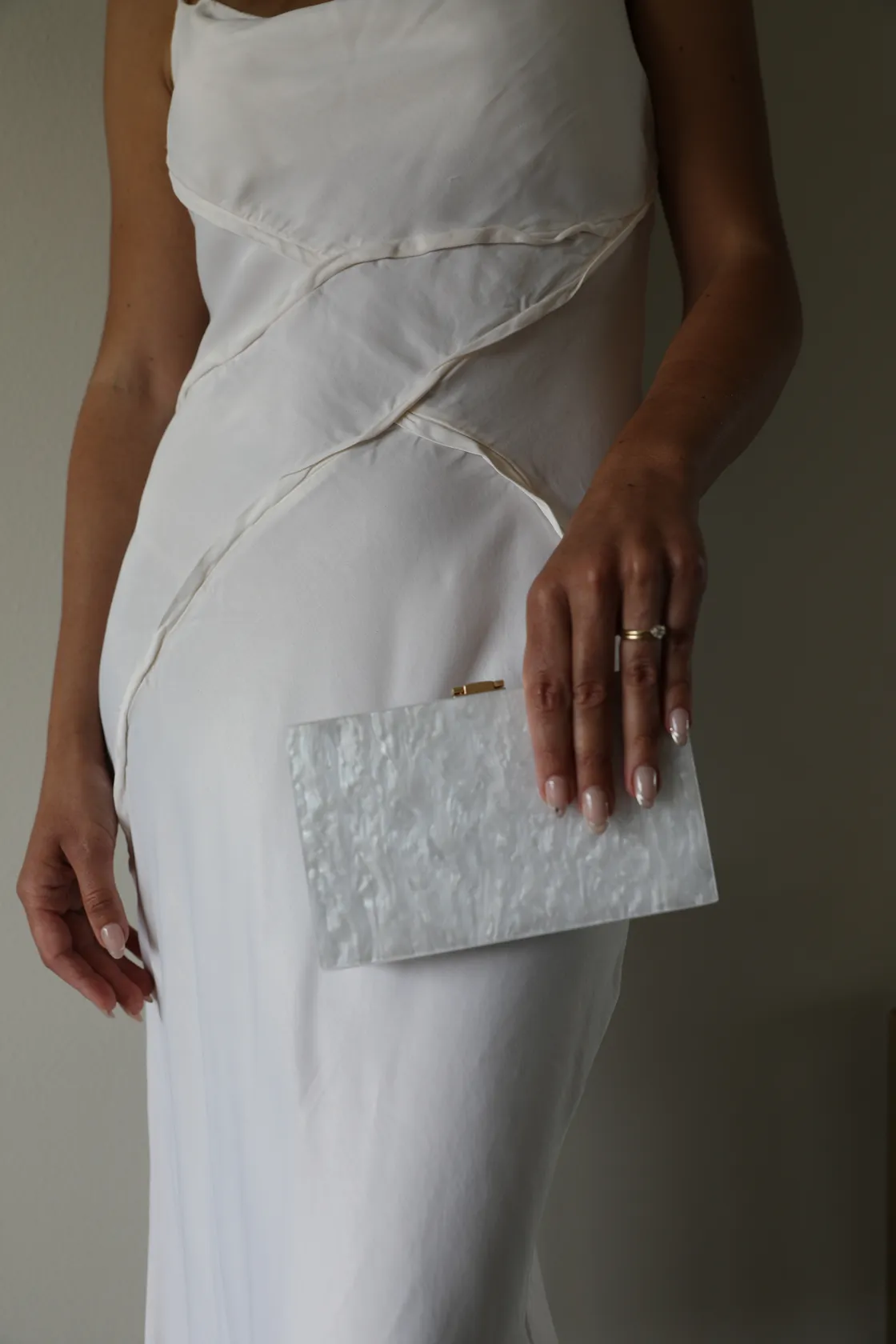 Champagne Marble Clutch