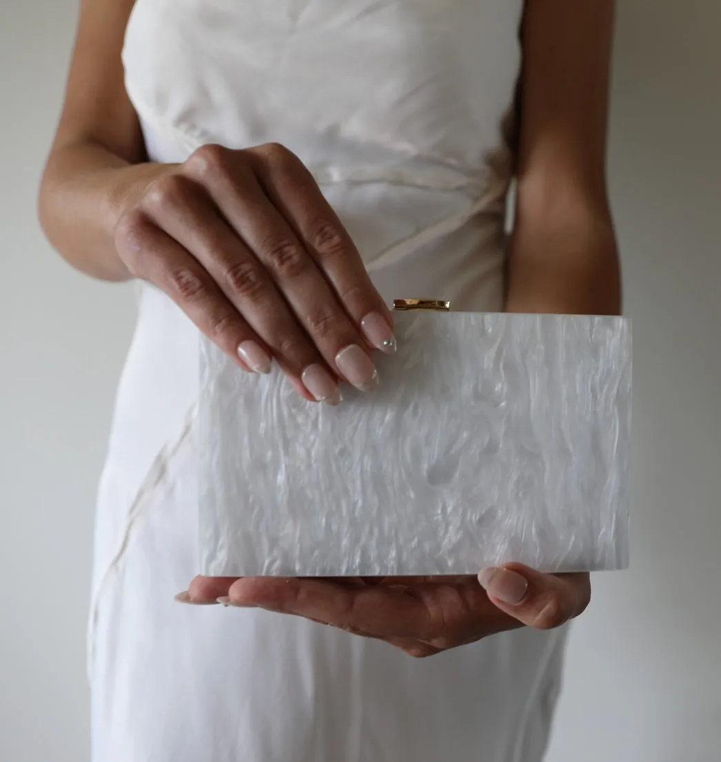 Champagne Marble Clutch