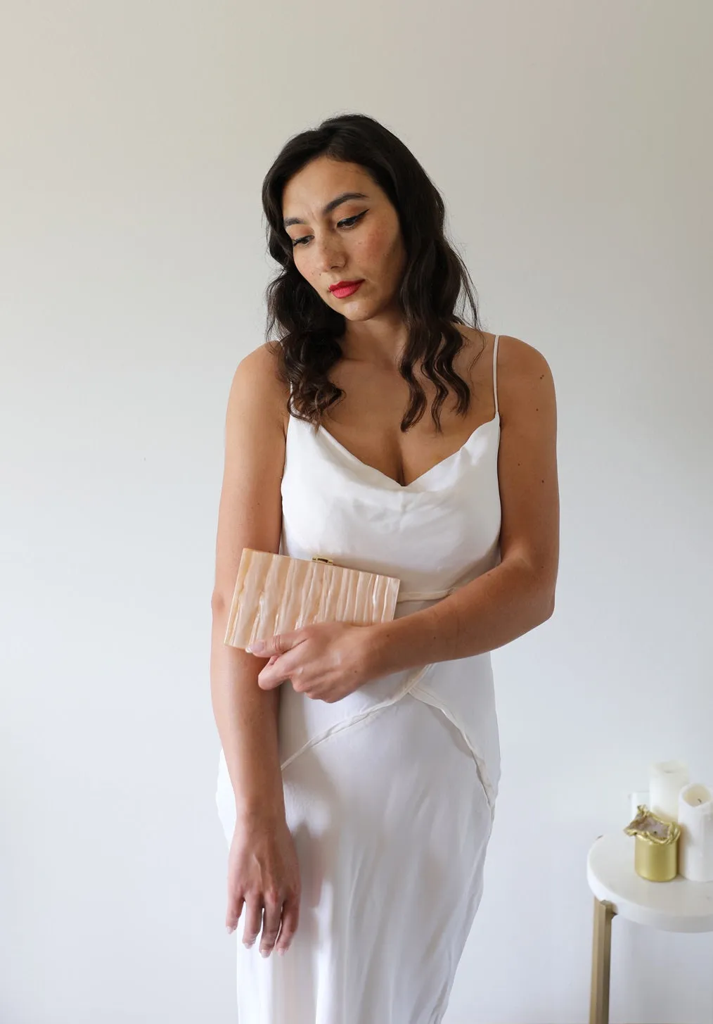 Champagne Marble Clutch