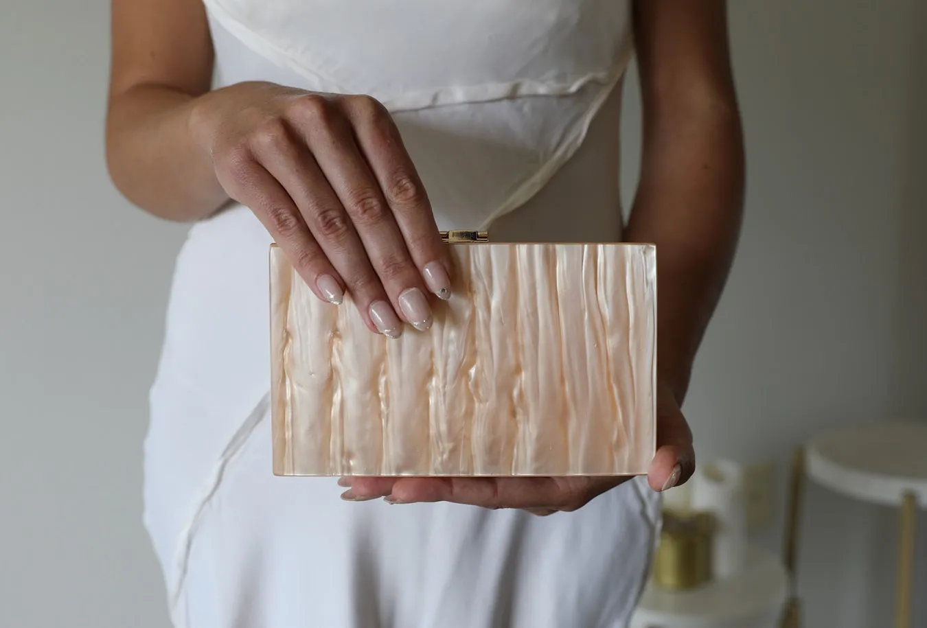 Champagne Marble Clutch