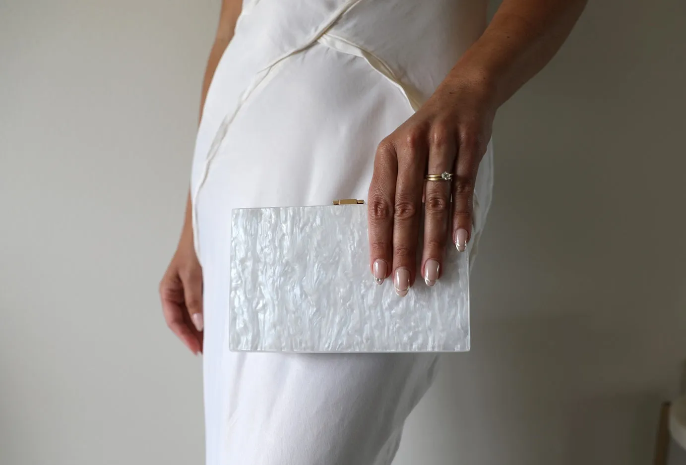 Champagne Marble Clutch