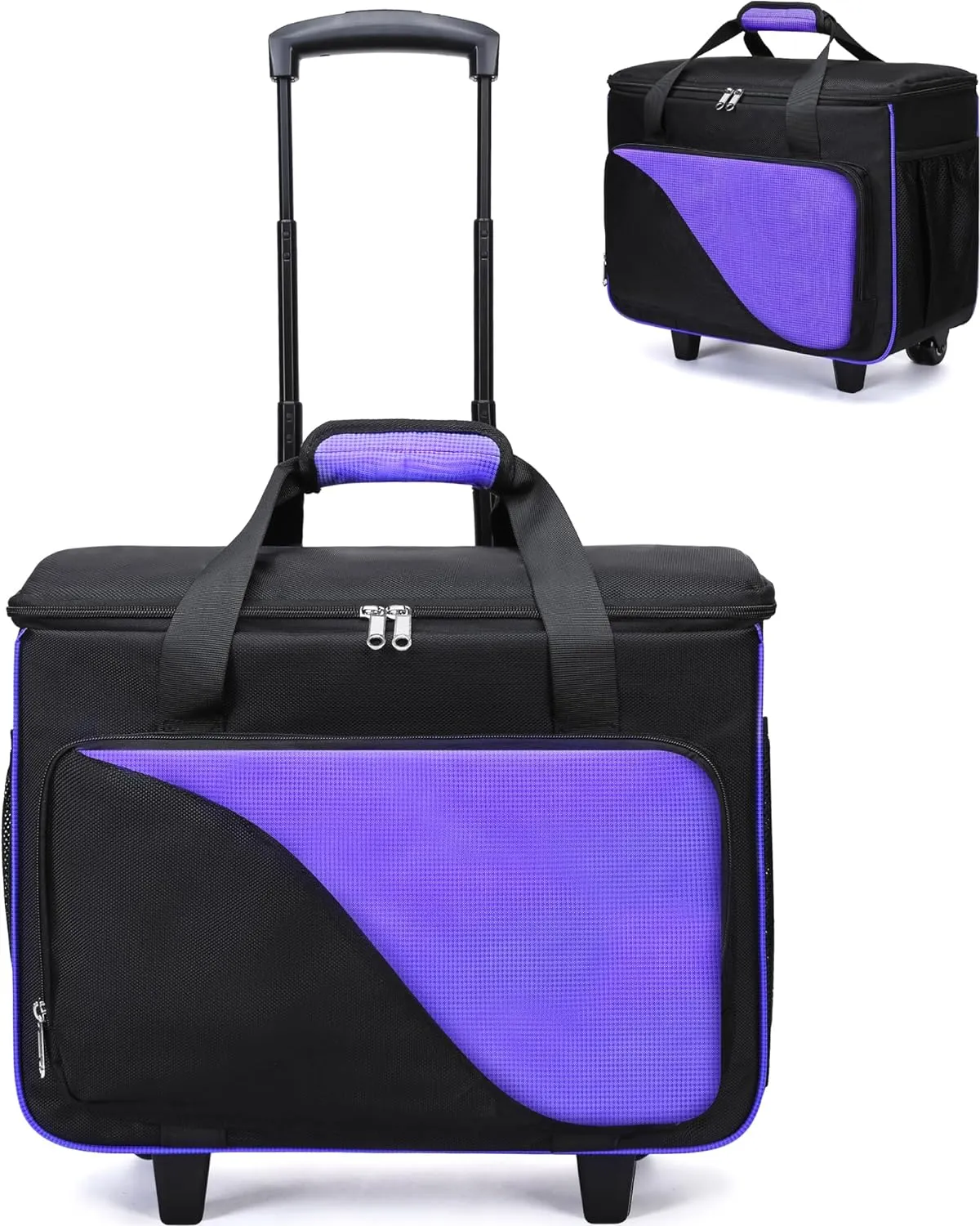 Convertible Bowling Bag with Wheels - Roller Bag for 1 or 2 Balls - EVA Foam Ball Cup - Rolling Tote for Bowling Accessories - Gifts for Youth & Adults