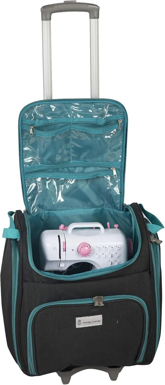 Crafters Tote Bag Organizer, Storage Bag for Craft Supply, and Scrapbooking Carrier w/Handle and Wheels