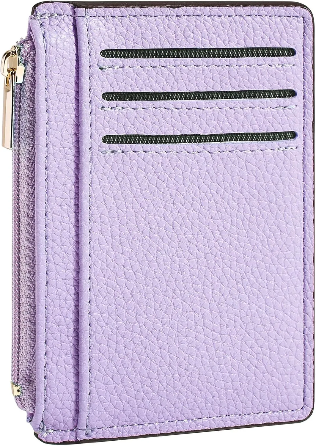 Credit Card Holder for Women Slim Minimalist Front Pocket RFID Blocking Wallet Small Compact Card Case with ID Window, Purple