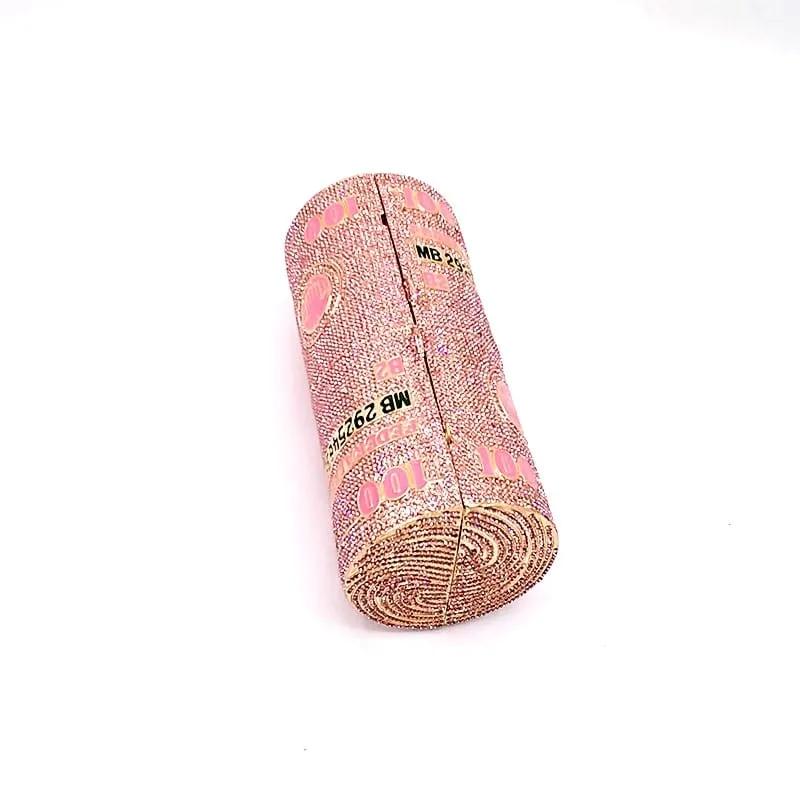 Crystal Bling Dollar Bill Money Clutch Purse Handbag-WM79