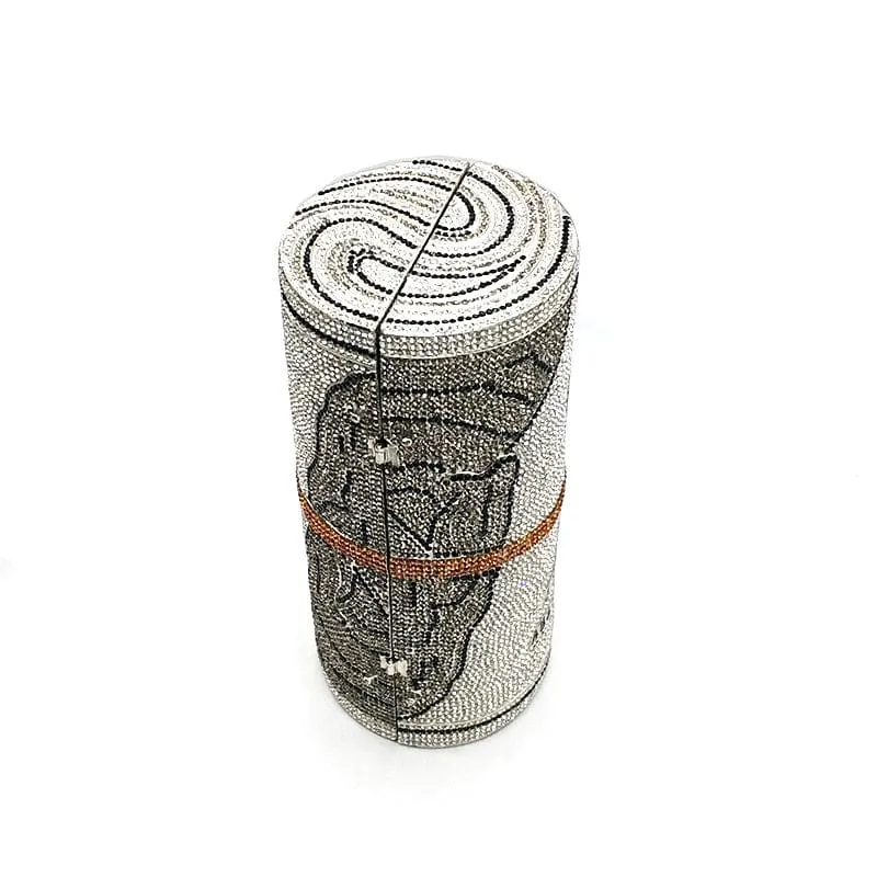 Crystal Bling Dollar Bill Money Clutch Purse Handbag-WM79