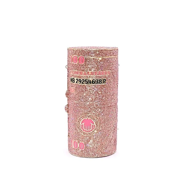 Crystal Bling Dollar Bill Money Clutch Purse Handbag-WM79