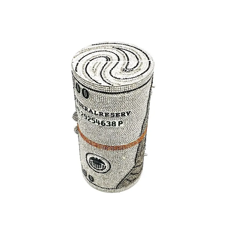 Crystal Bling Dollar Bill Money Clutch Purse Handbag-WM79