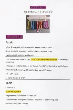 Curvalicious Tote Bag Pattern