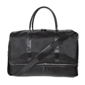 Davidson Weekender Bag in Black Leather