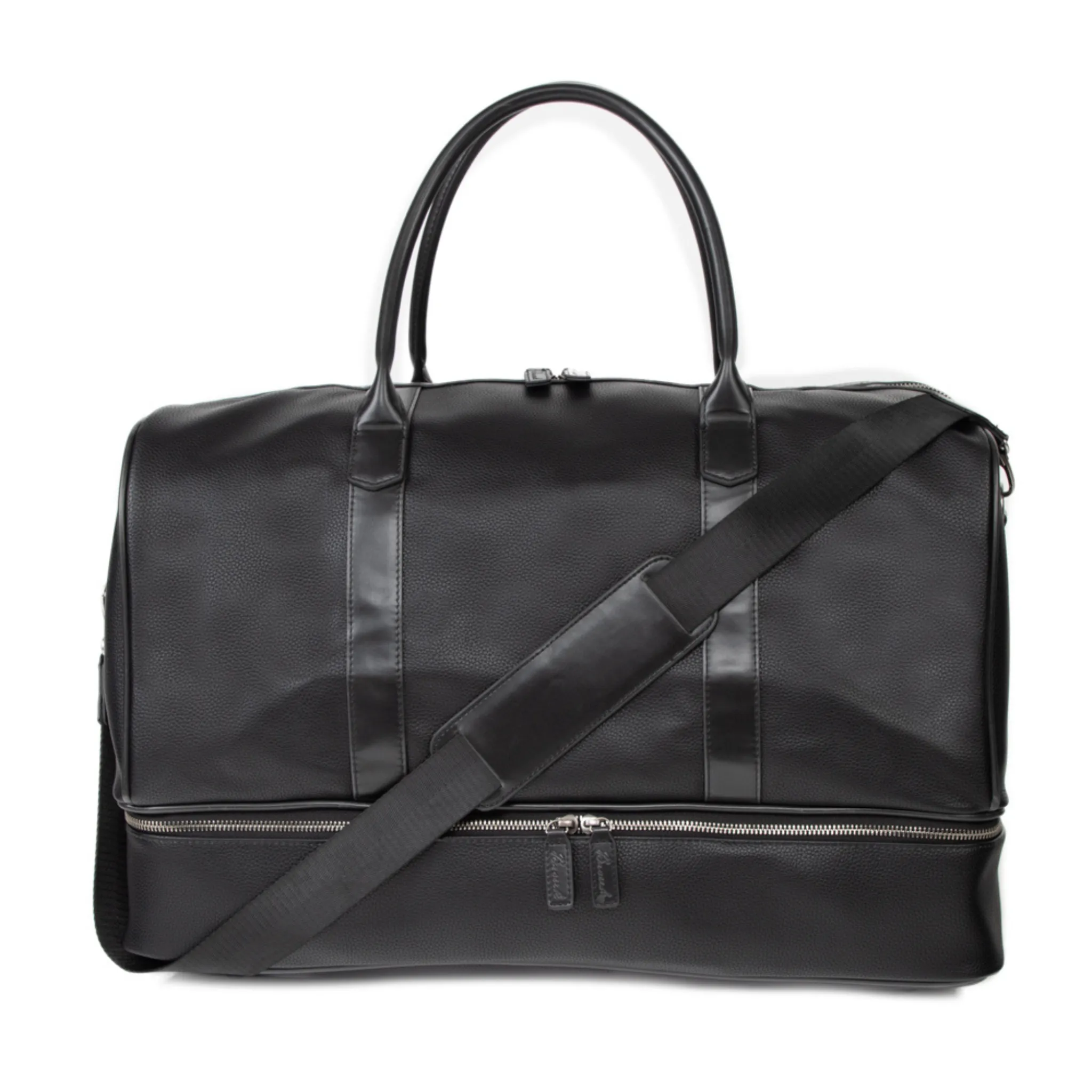 Davidson Weekender Bag in Black Leather