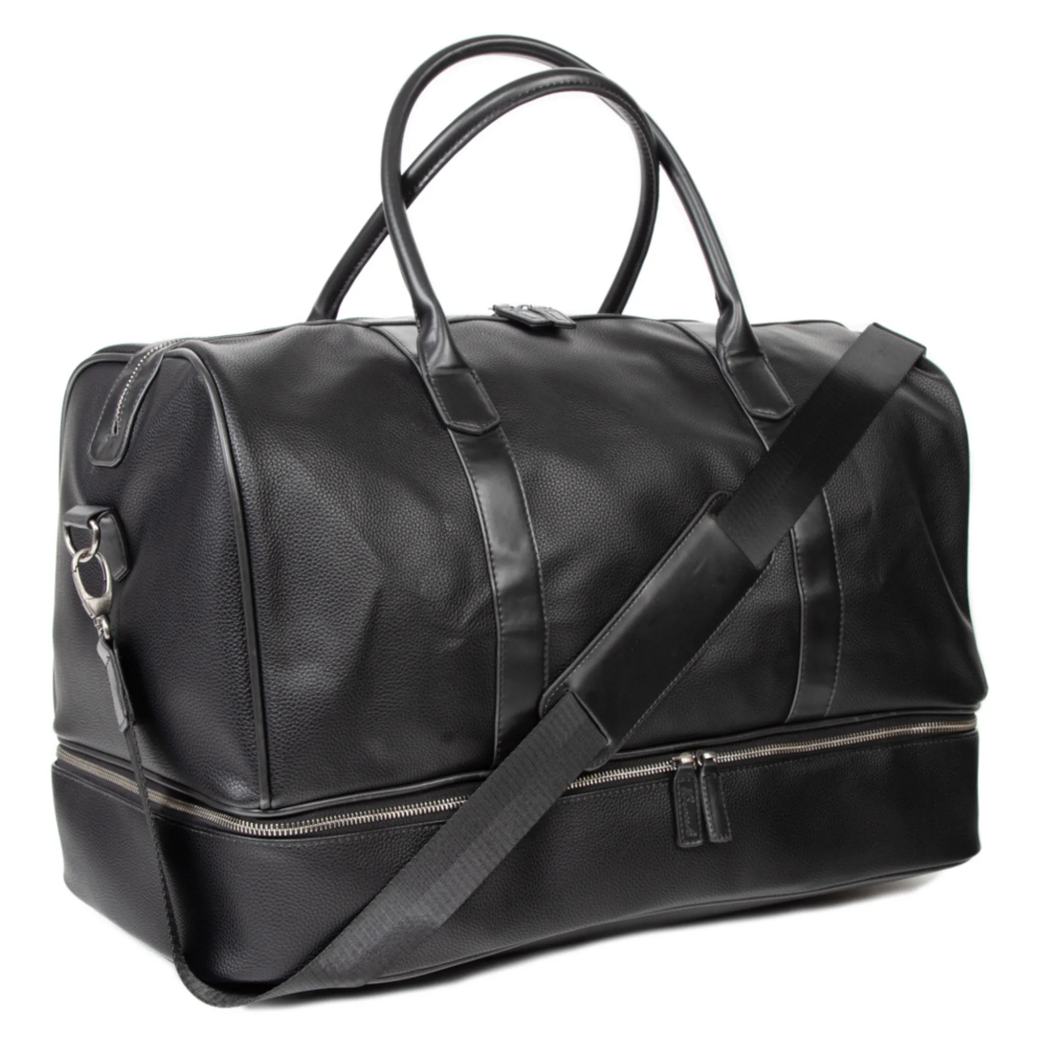 Davidson Weekender Bag in Black Leather