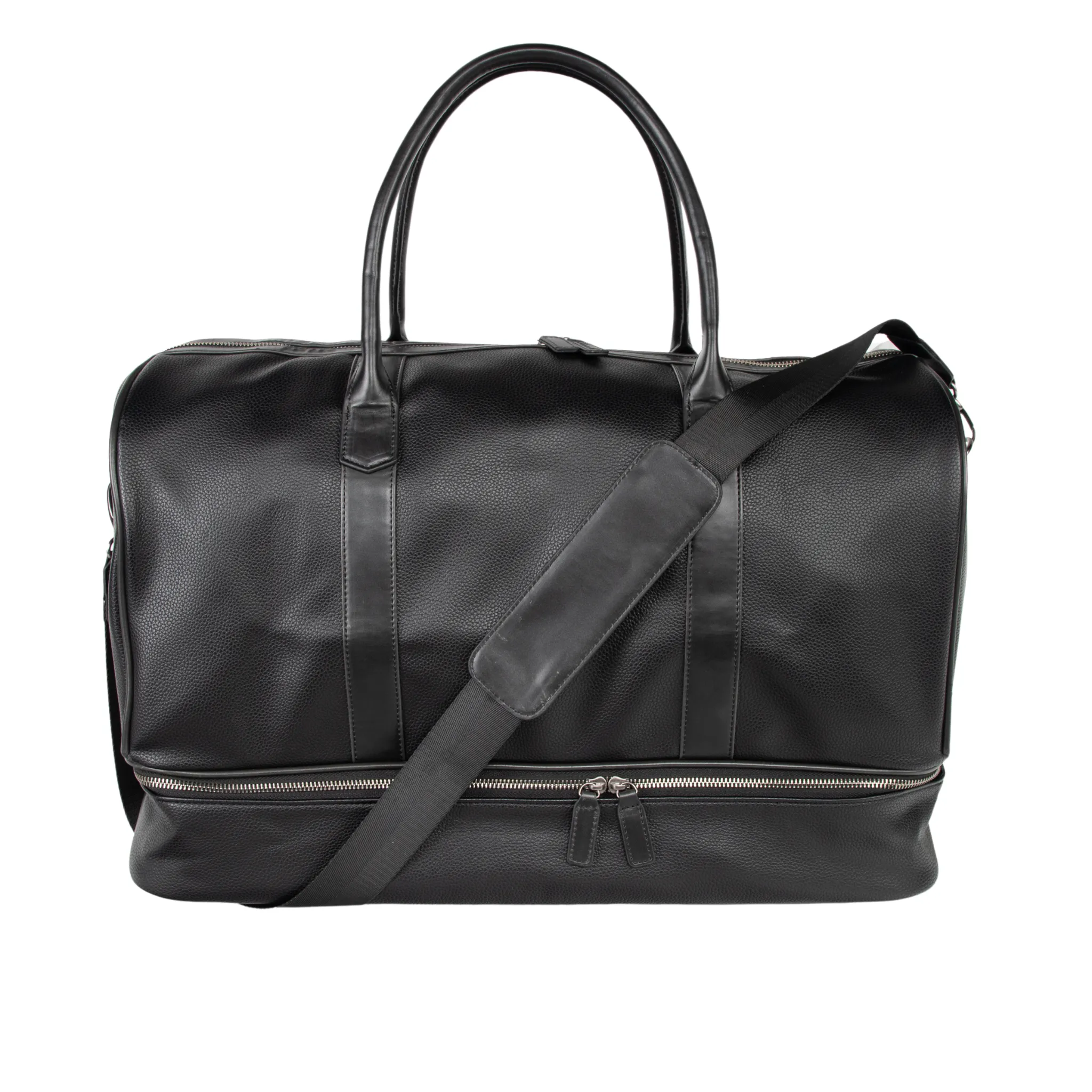 Davidson Weekender Bag in Black Leather