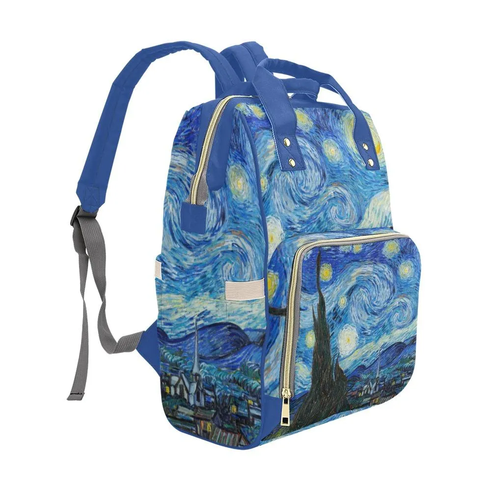 Diaper Bag - Vintage Art | Vincent van Gogh: The Starry Night | Multi Compartment Bag, Babygirl Custom Diaper Bag, Hipster Diaper Backpack
