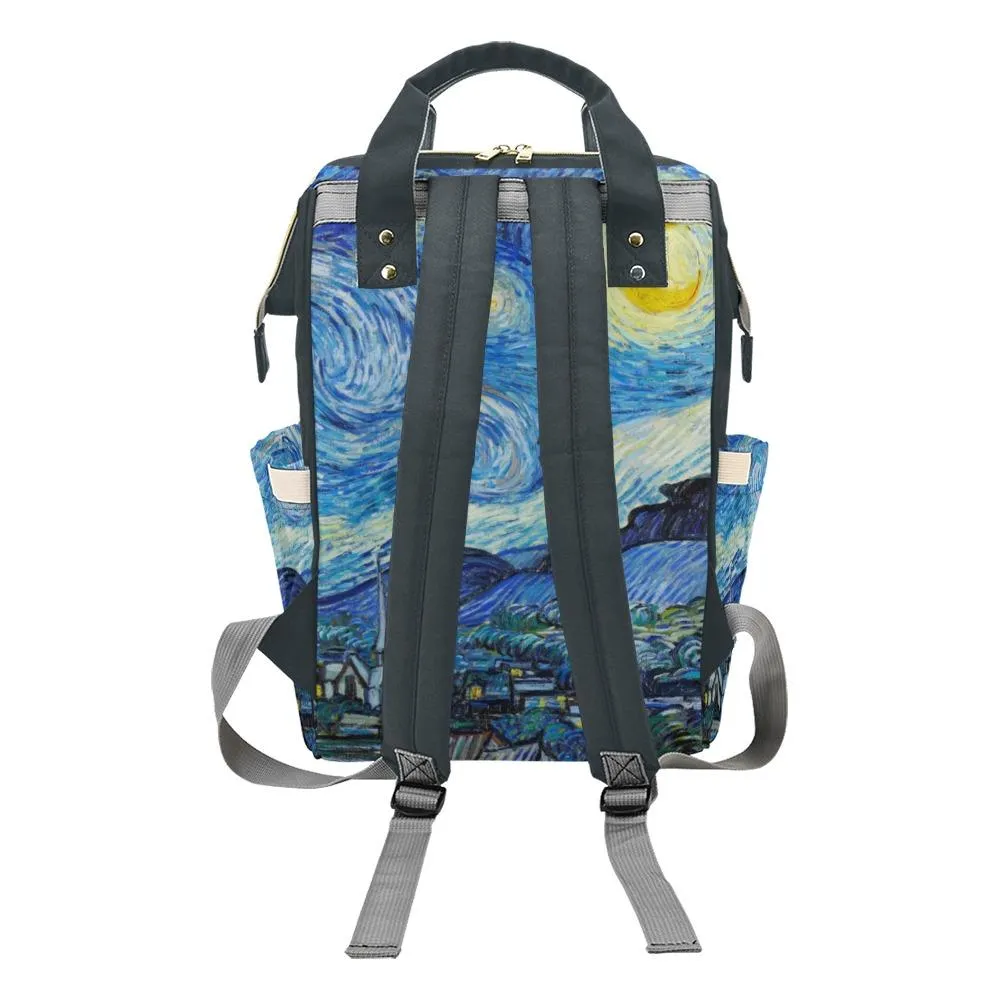 Diaper Bag - Vintage Art | Vincent van Gogh: The Starry Night | Multi Compartment Bag, Babygirl Custom Diaper Bag, Hipster Diaper Backpack