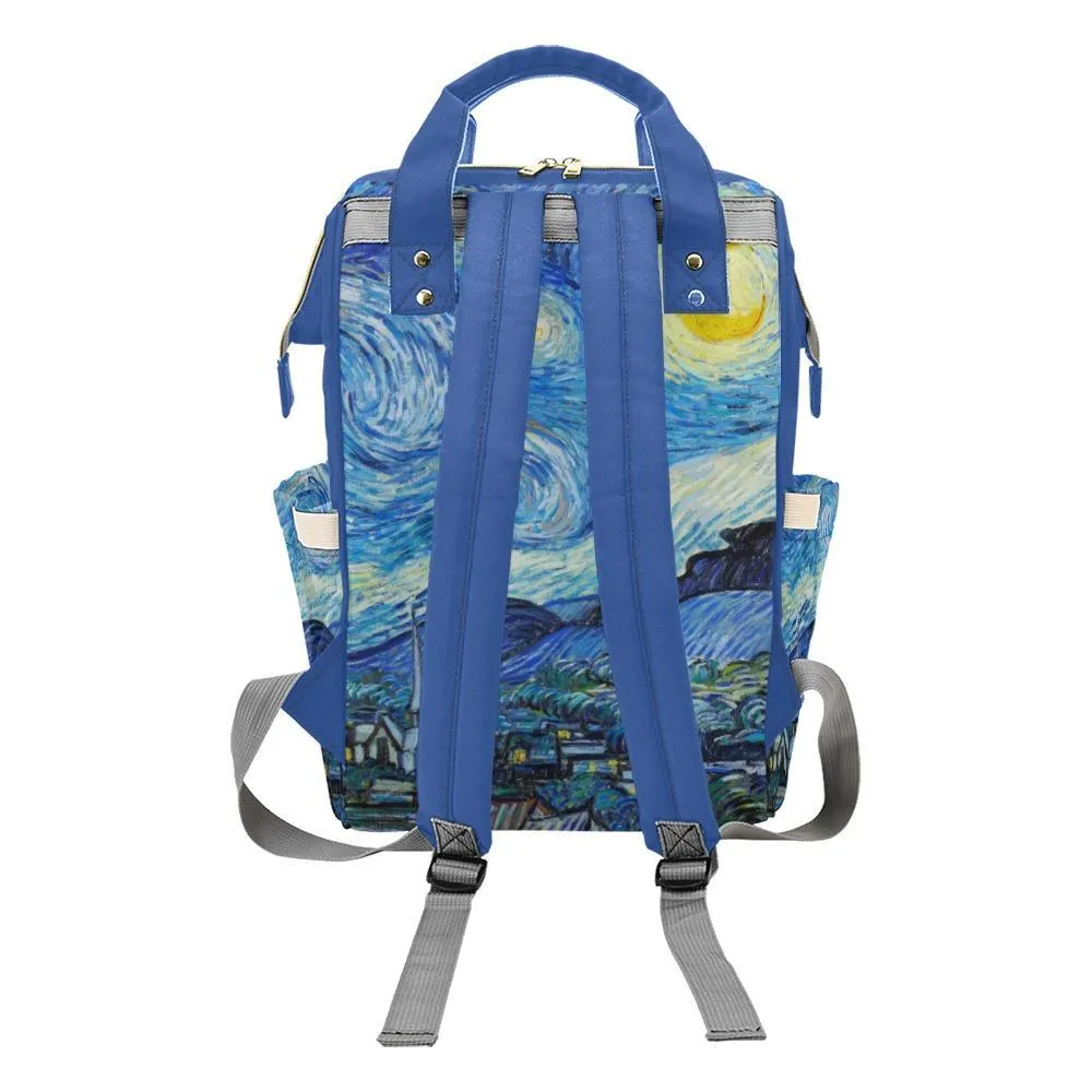 Diaper Bag - Vintage Art | Vincent van Gogh: The Starry Night | Multi Compartment Bag, Babygirl Custom Diaper Bag, Hipster Diaper Backpack