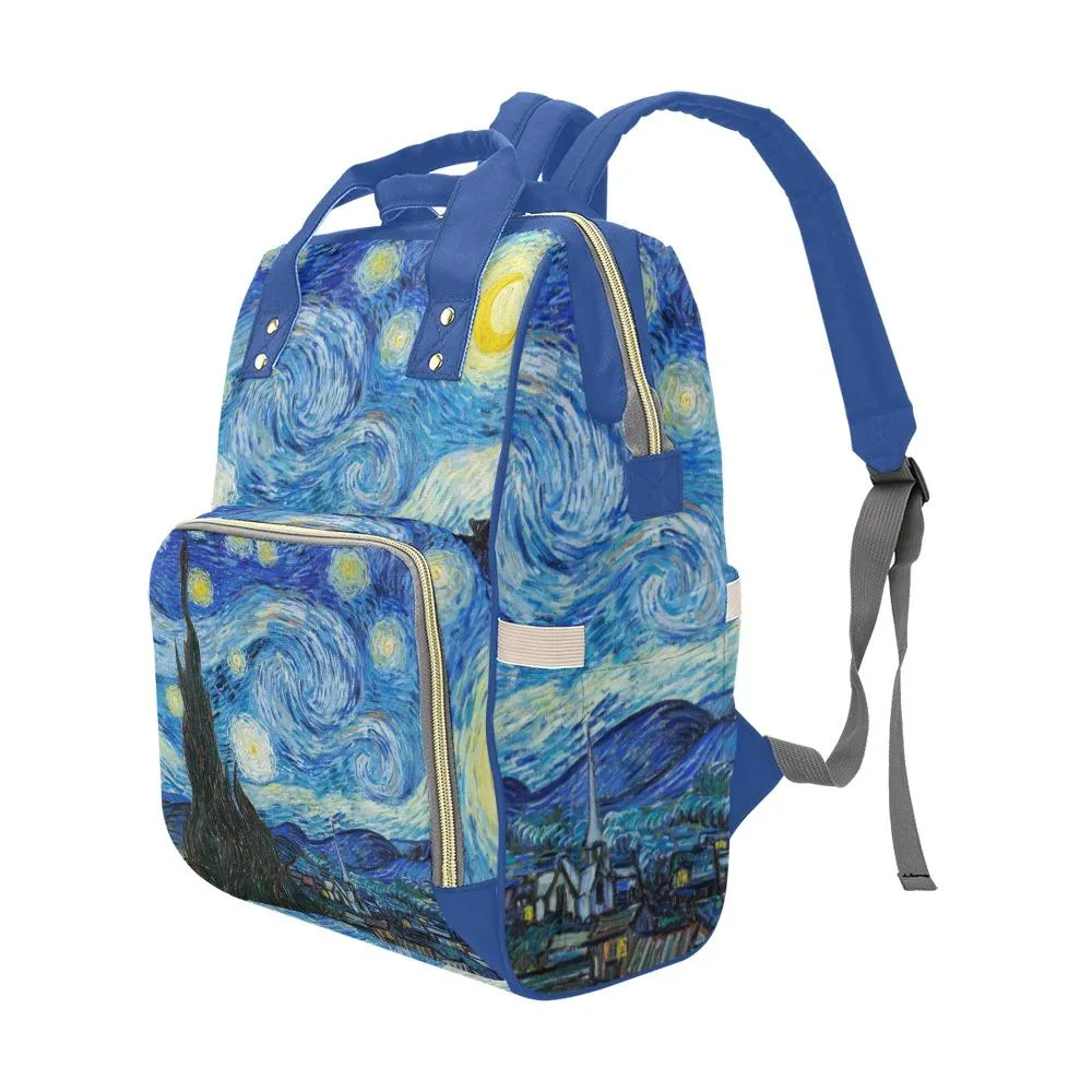 Diaper Bag - Vintage Art | Vincent van Gogh: The Starry Night | Multi Compartment Bag, Babygirl Custom Diaper Bag, Hipster Diaper Backpack