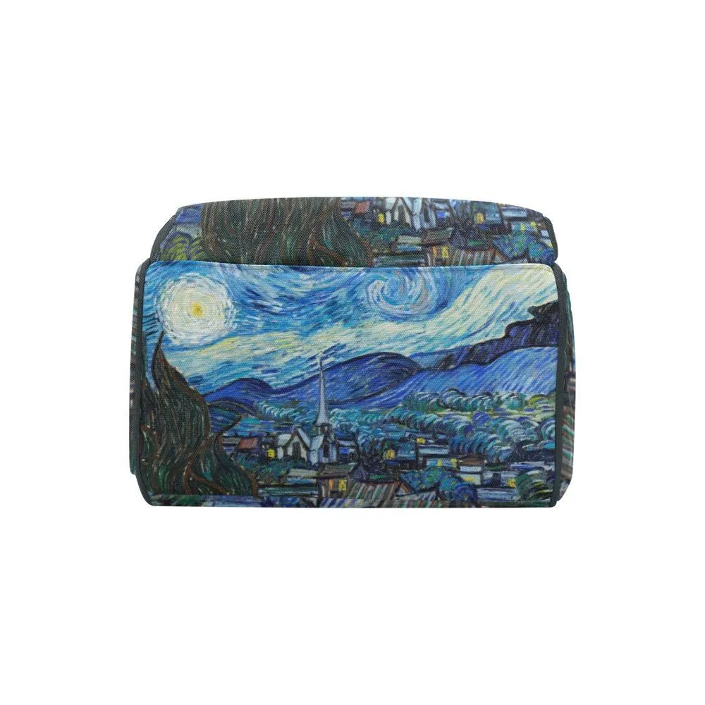 Diaper Bag - Vintage Art | Vincent van Gogh: The Starry Night | Multi Compartment Bag, Babygirl Custom Diaper Bag, Hipster Diaper Backpack