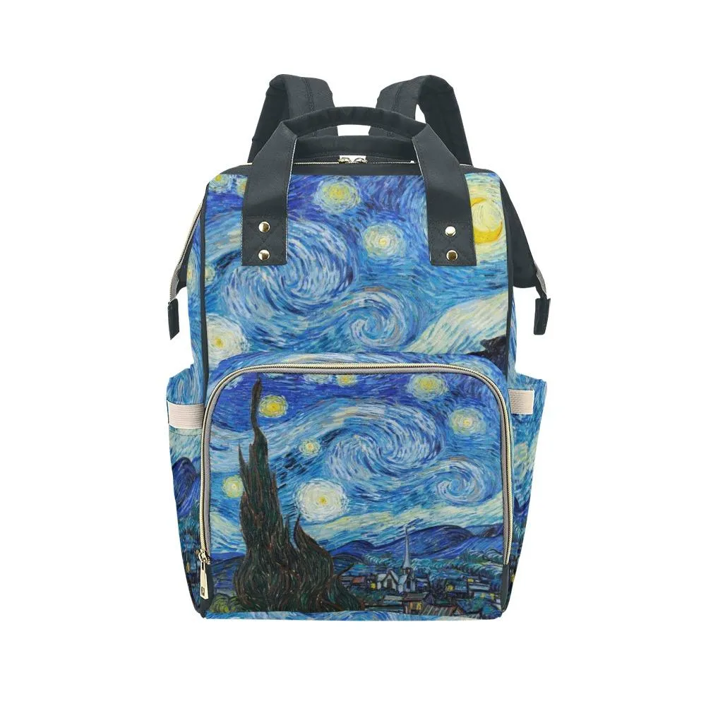 Diaper Bag - Vintage Art | Vincent van Gogh: The Starry Night | Multi Compartment Bag, Babygirl Custom Diaper Bag, Hipster Diaper Backpack