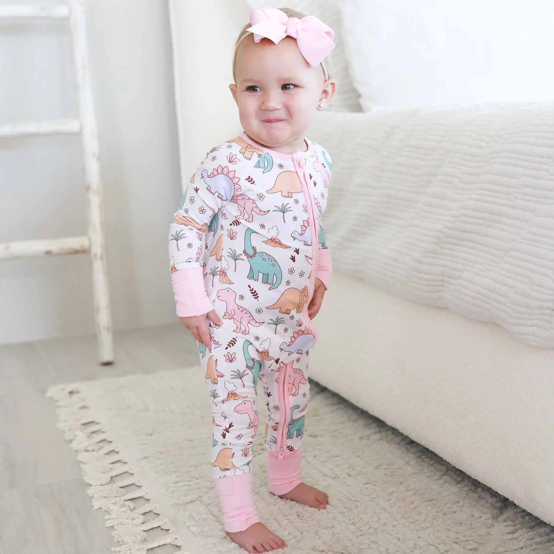 Dolly's Dinos Convertible Zip Romper