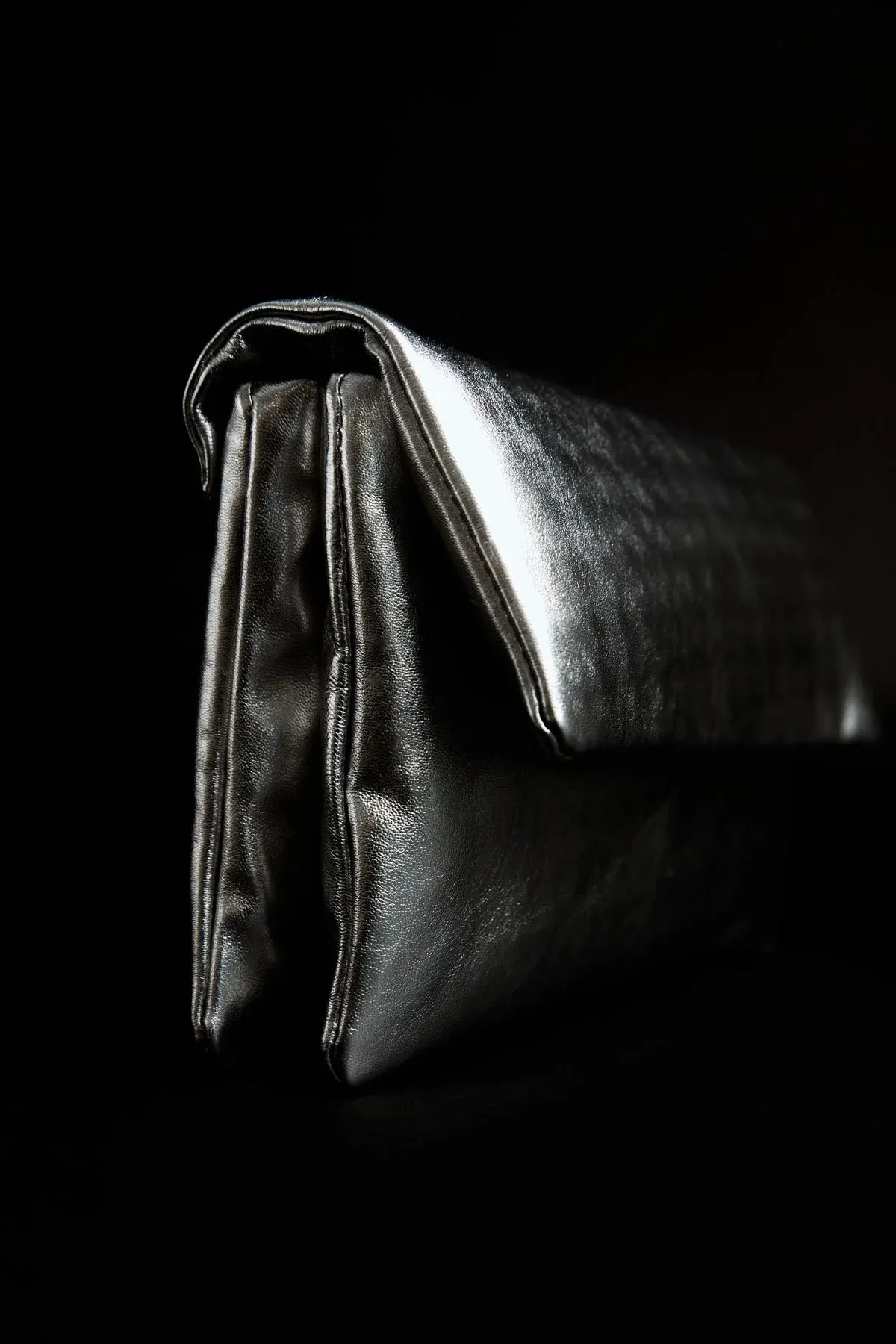 Dual Envelope Clutch in Silver