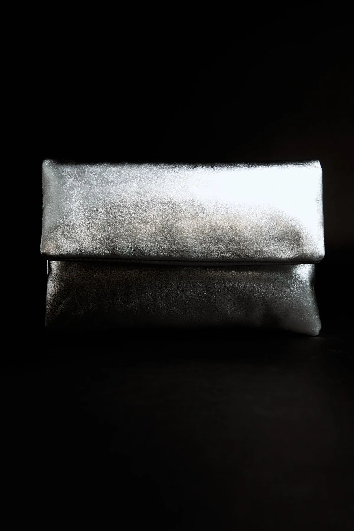 Dual Envelope Clutch in Silver