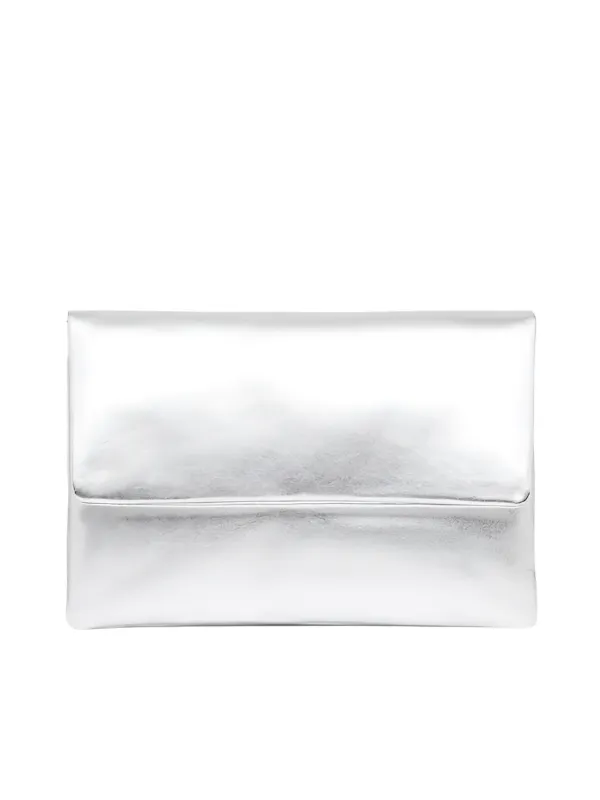 Dual Envelope Clutch in Silver