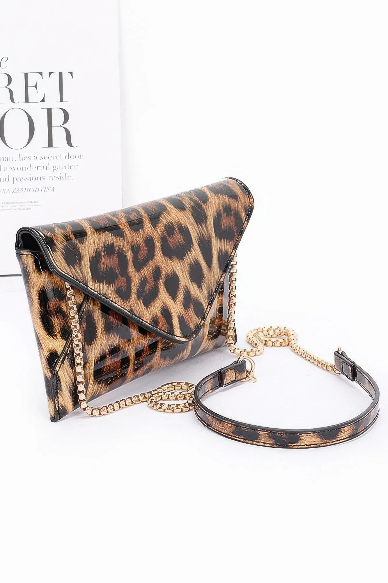 Enamel Envelope Clutch