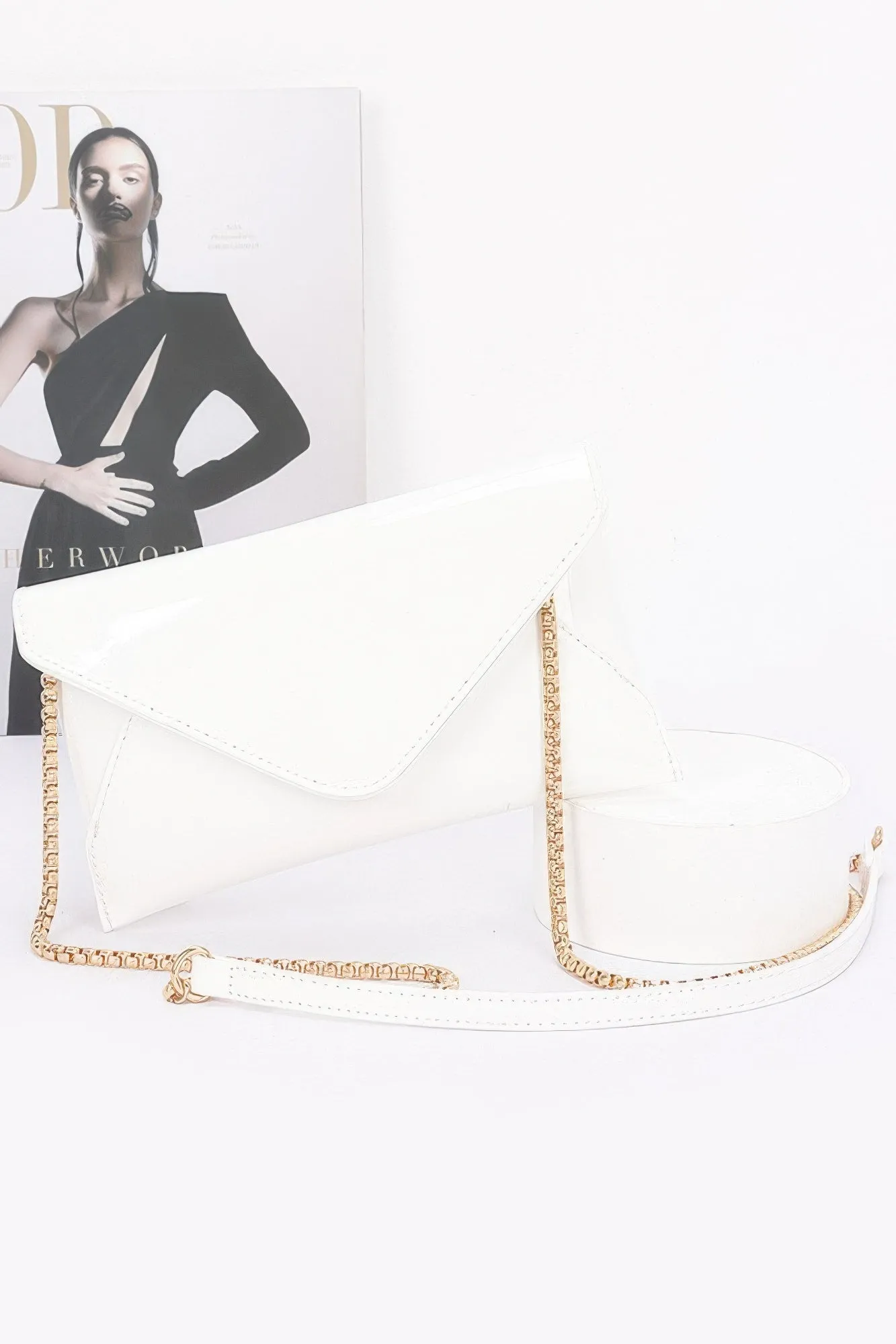 Enamel Envelope Clutch