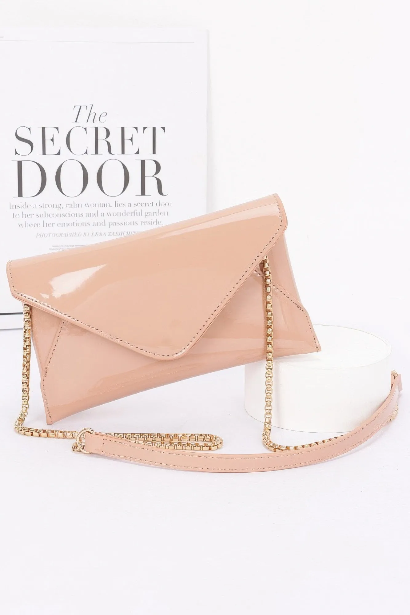 Enamel Envelope Clutch