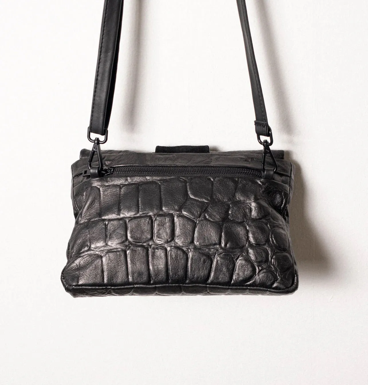 Eva Clutch Bag -  Black Croco
