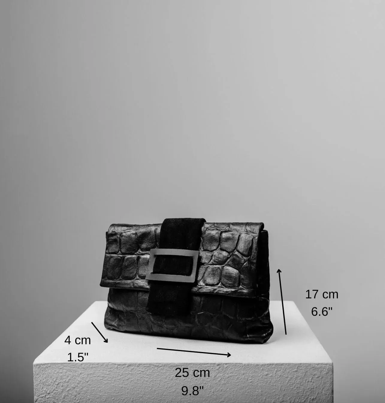 Eva Clutch Bag -  Black Croco