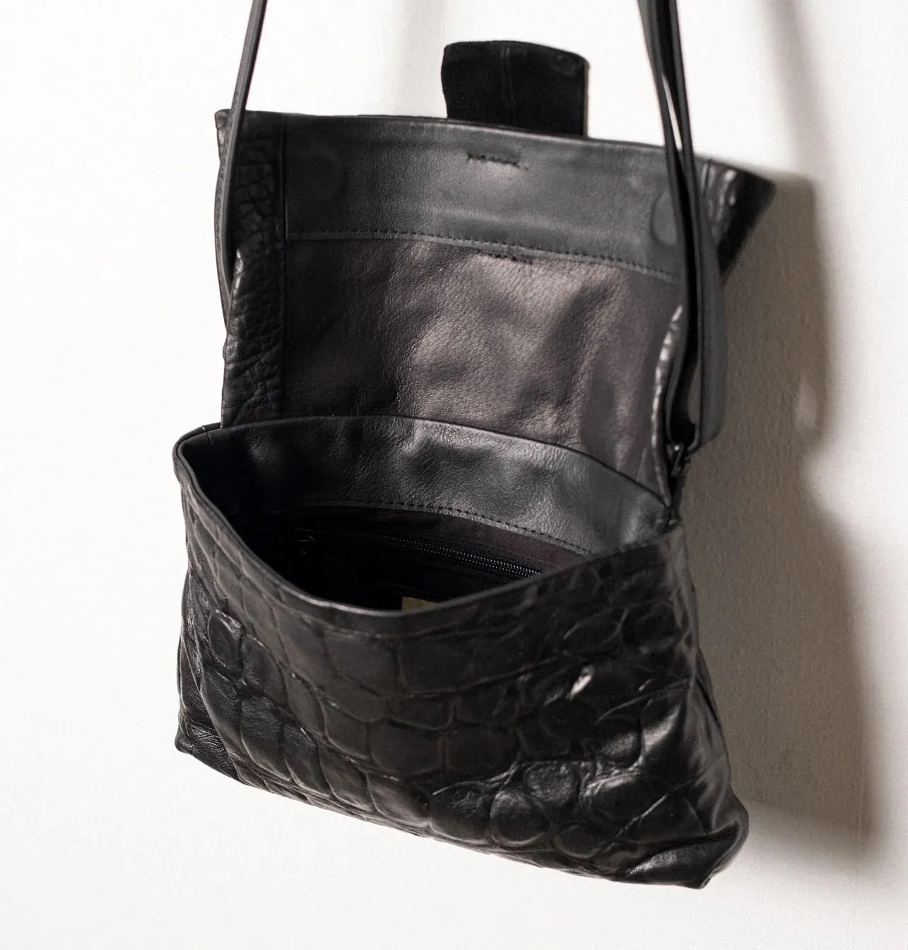 Eva Clutch Bag -  Black Croco