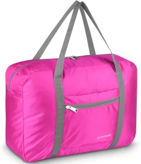 F.FETIVIN Personal item travel bag 17.7x12.6x6.3 for Spirit Airlines Lightweight carry on duffle bag waterproof for Gym,Sports,Vacation(Hot Pink)