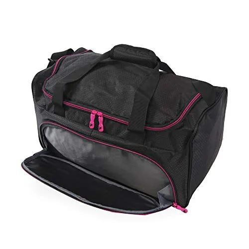Fila Kelly 19-in Sports Duffel Bag, Black Fuchsia One Size