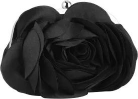 Floral Satin Clutch Purse Small Flower Evening Bag Sweet Wristlets Handbag for Wedding Party Prom