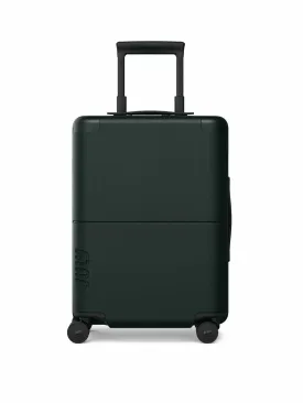 Forest green carry-on suitcase