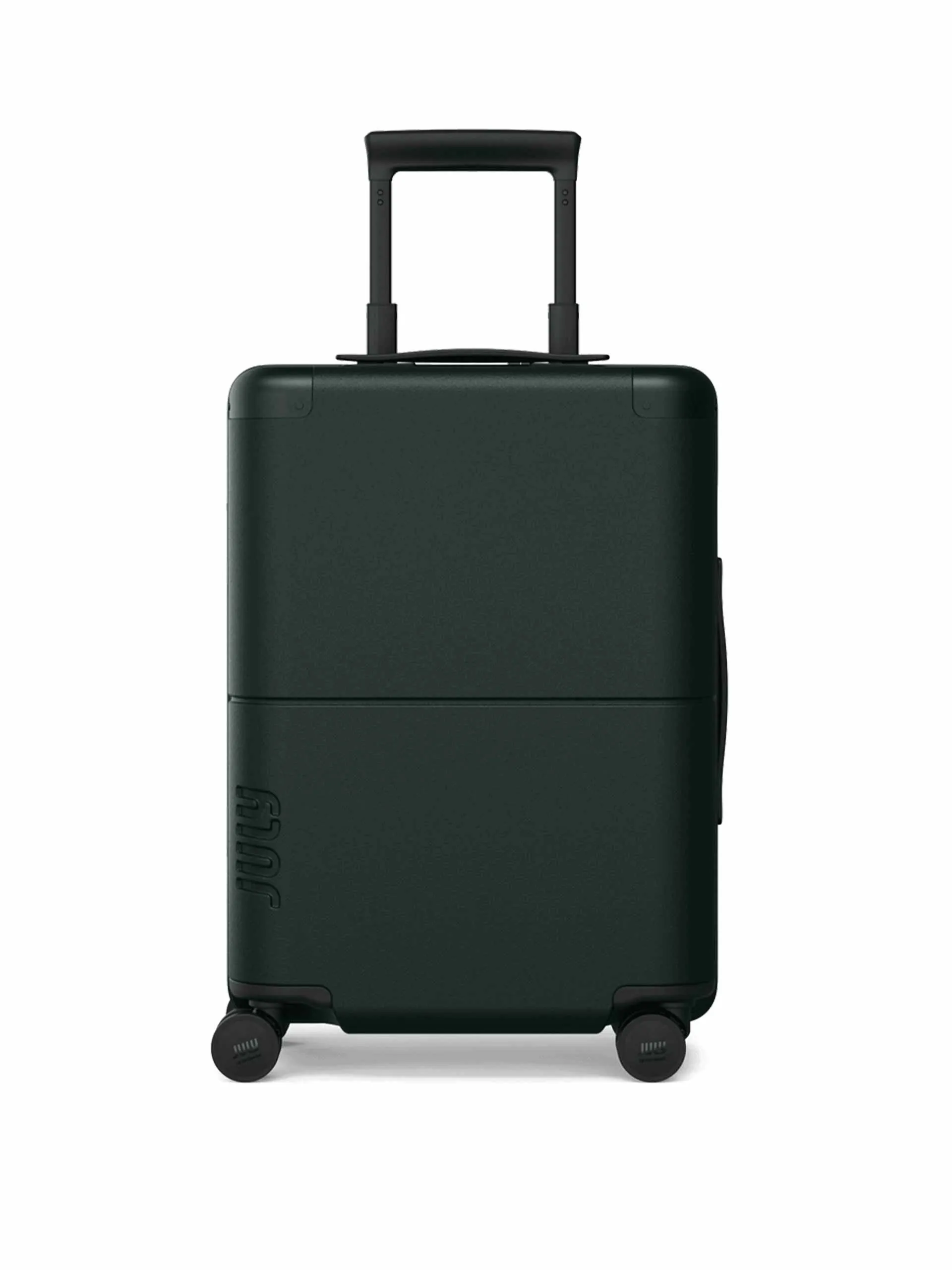 Forest green carry-on suitcase