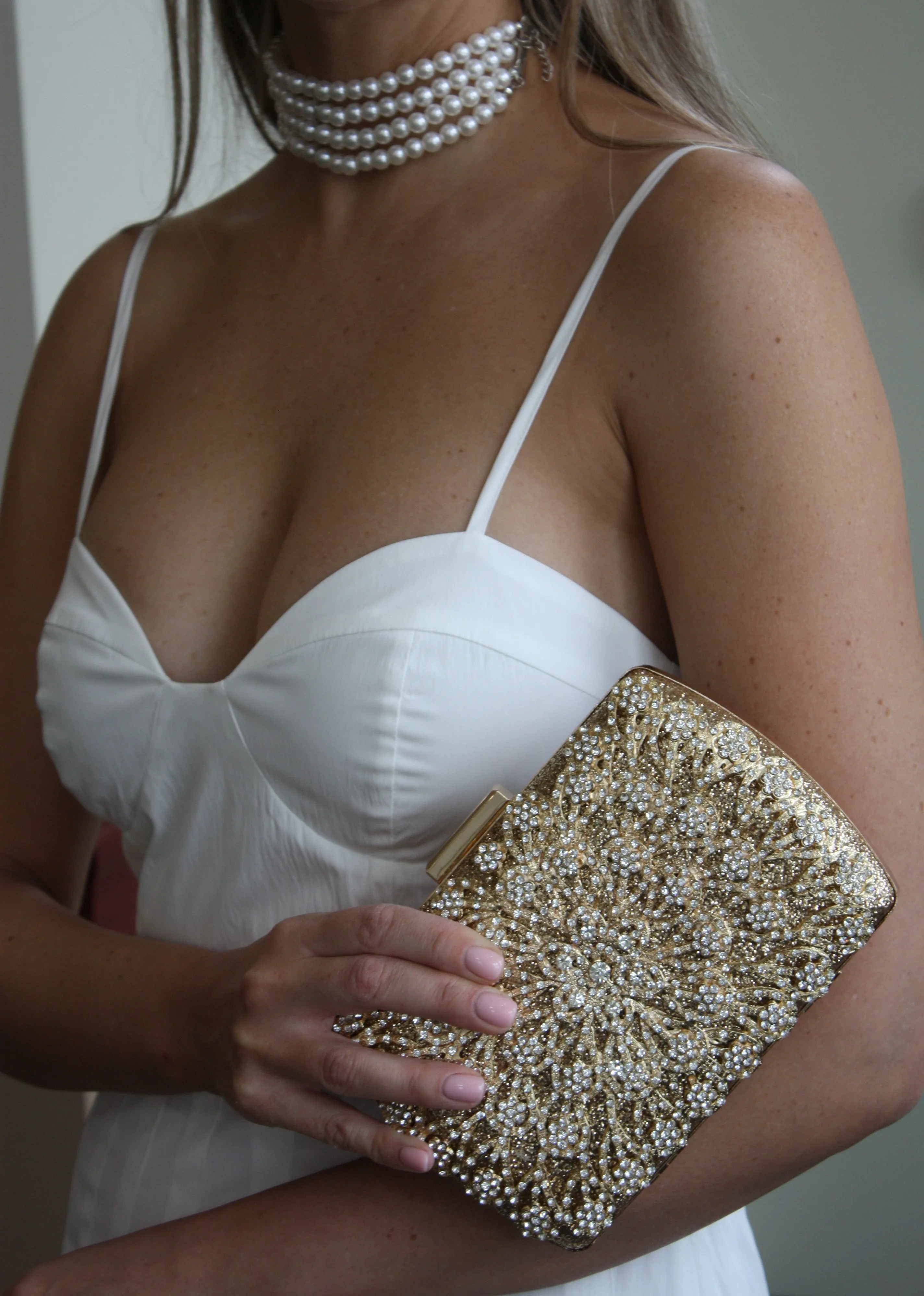 Gold Crystal Clutch
