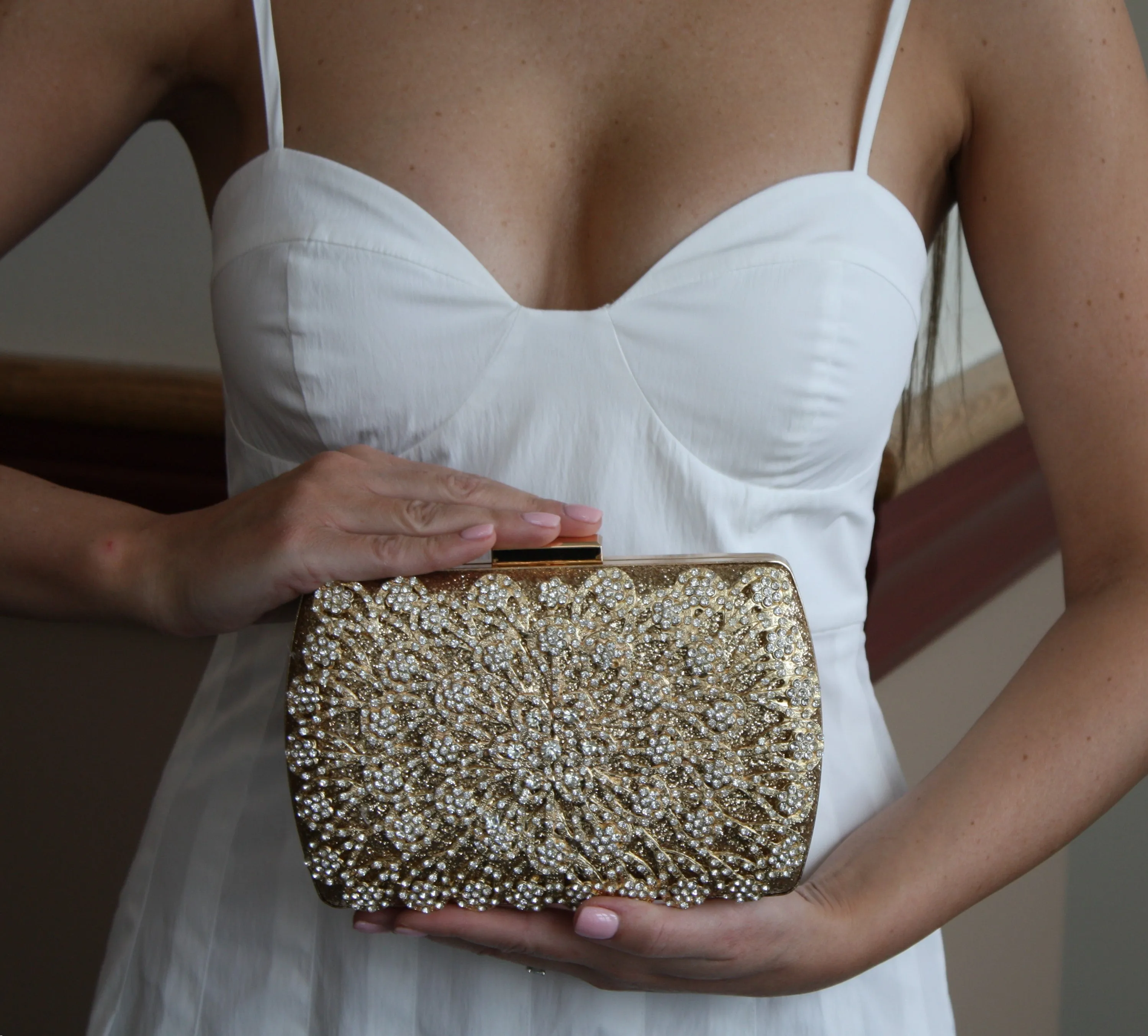 Gold Crystal Clutch