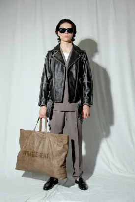 Harley Signature Distressed Brown Leather Oversized Tote Bag