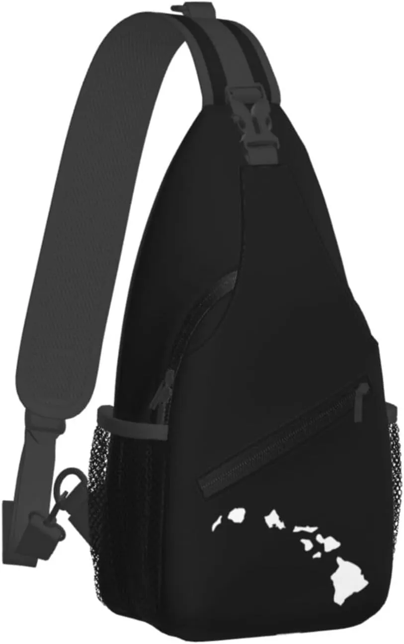 Hawaii Hawaiian Island Sling Backpack Shoulder Chest Bag For Men Women Hiking Travel Crossbody Daypack