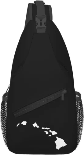 Hawaii Hawaiian Island Sling Backpack Shoulder Chest Bag For Men Women Hiking Travel Crossbody Daypack